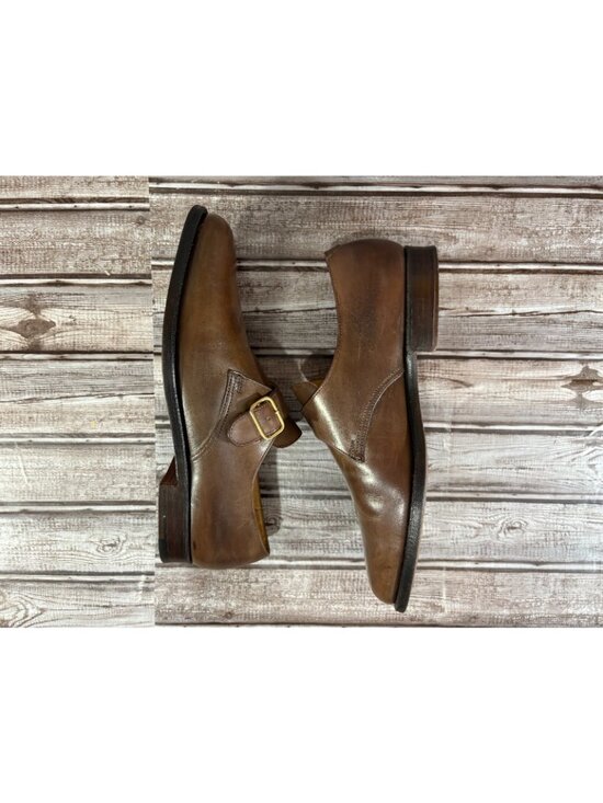 Brooks Brothers Peal & Co CROCKETT JONES Monk Dress Shoes color brown sz 8.5 D main image 6